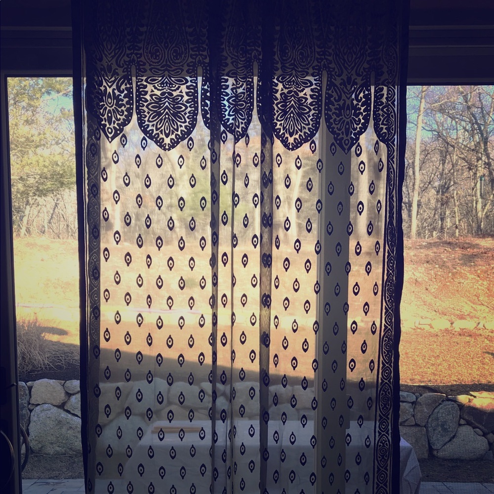 Velvet curtain panel